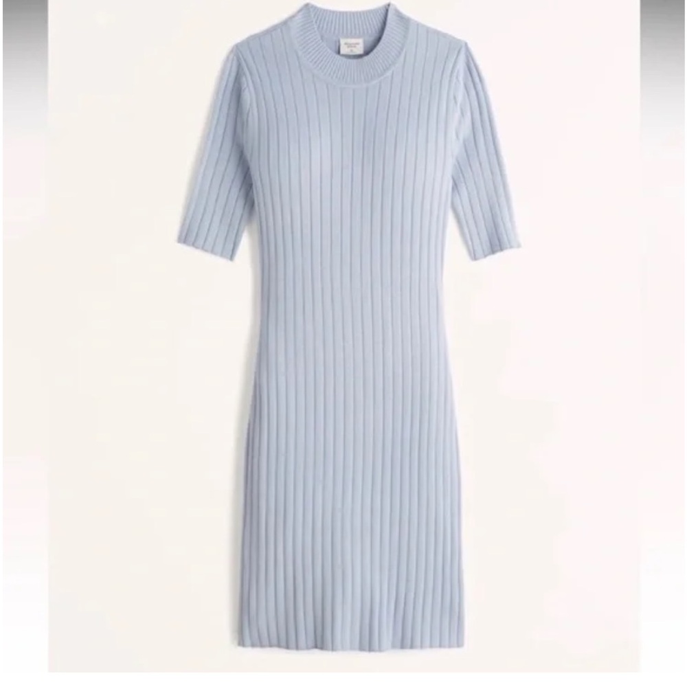 Abercrombie and Fitch Ribbed Knit short sleeve body con dress mock neck
